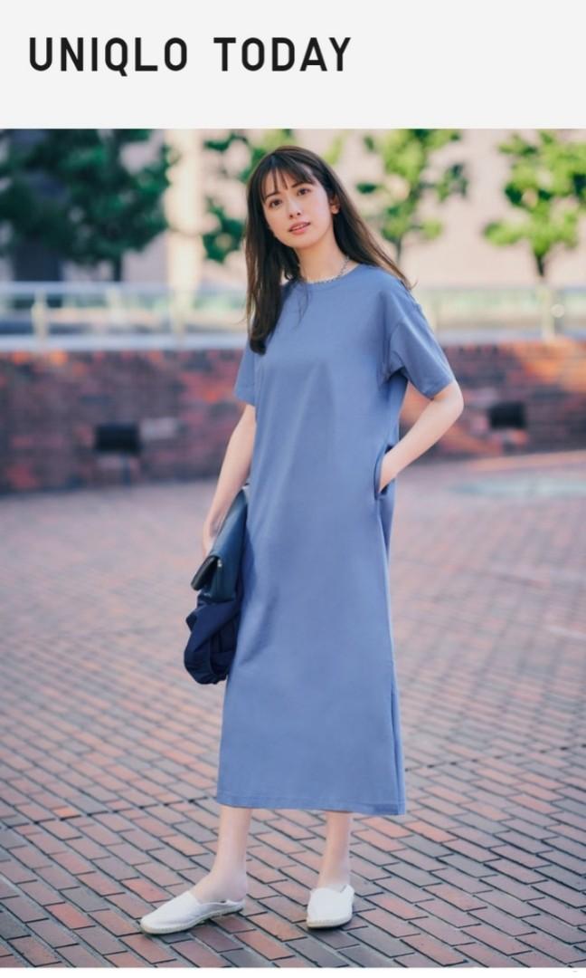 Uniqlo Mercerized T Shirt Long Dress Women s Fashion Dresses