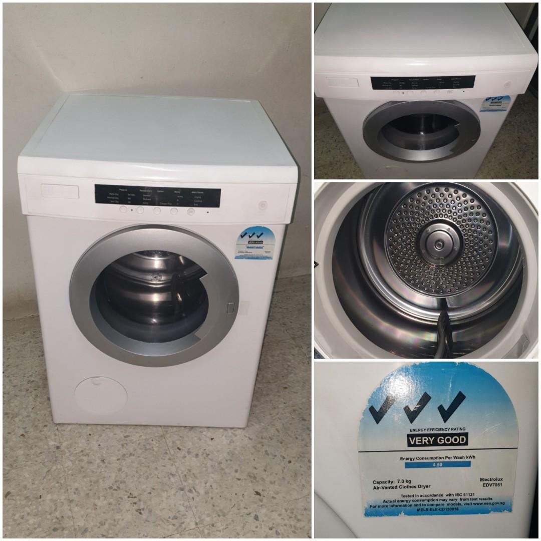 Used Electrolux vented clothes dryer 7.0kg, pengering baju, drying