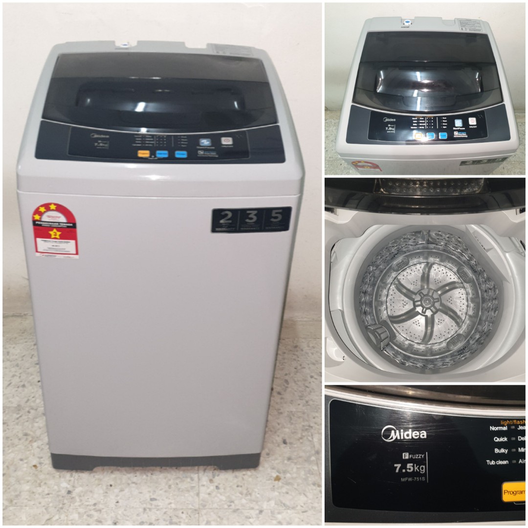 Used midea washer 7.5kg, washing machine, mesin basuh, fully automatic