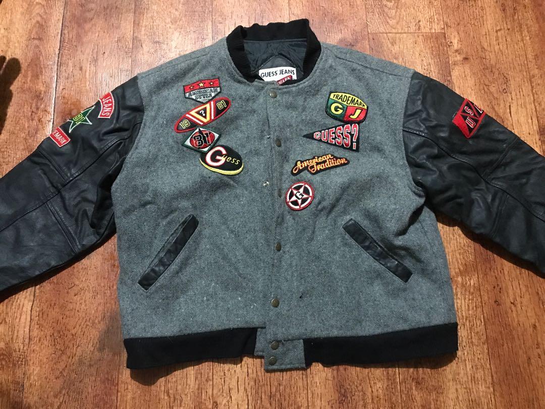 Vintage Guess Varsity Jacket, Men's 