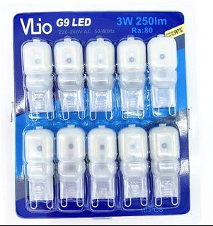 Vlio G9 LED Bulbs, [Pack of 10] 3W Replace 20W Halogen Bulbs, Non-Dimmable Capsule Light Bulbs, 250LM 6000K Cool White, 360 Degree Beam Angle [Energy Class A+]