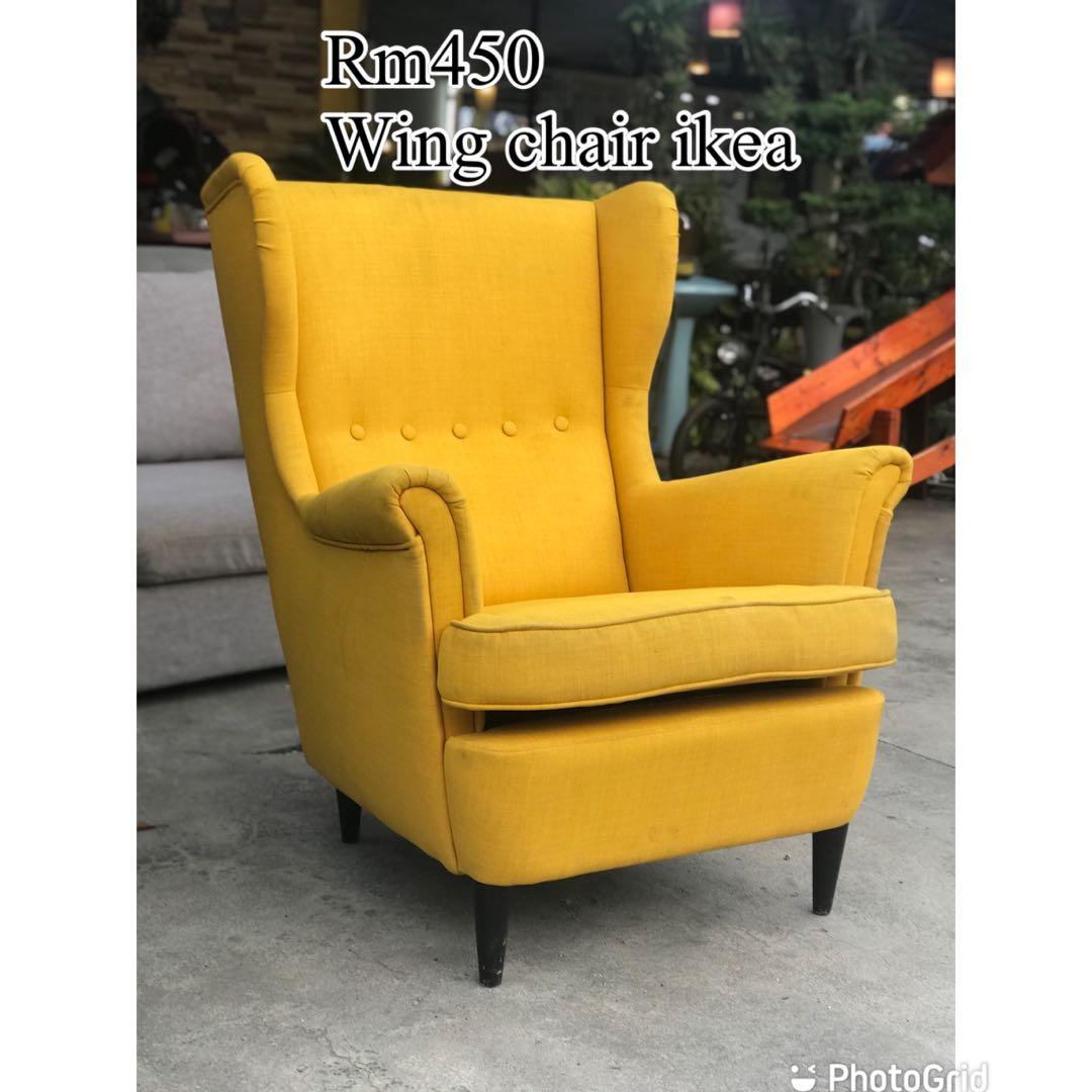 Ikea leather best sale wingback chair