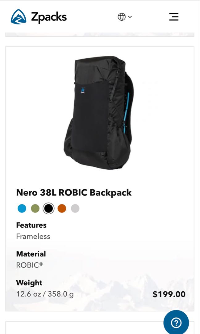 Zpacks Nero 38L ROBIC Backpack, 運動產品, 行山及露營- Carousell