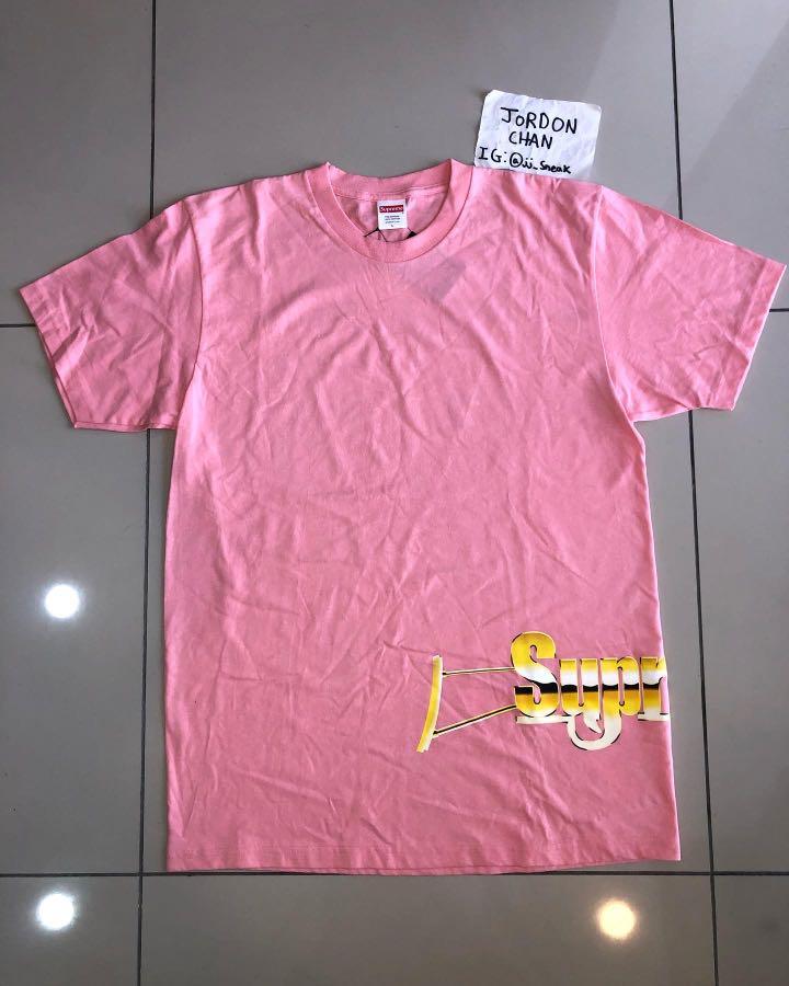 100 Legit Supreme Automatic Tee Bright Coral Pink SS17 Men s