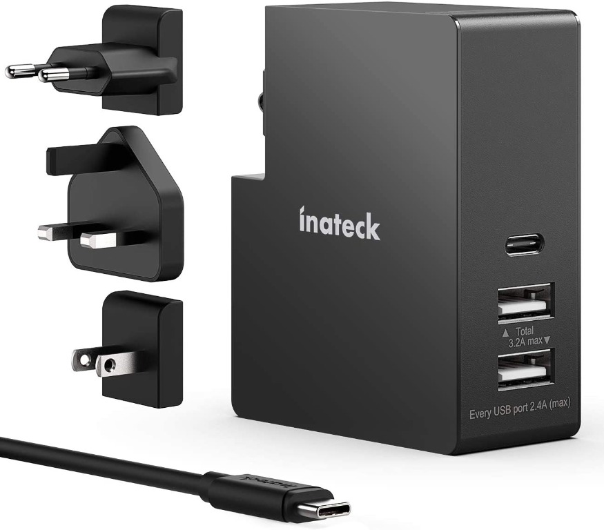 1516) Inateck USB C USB Charger,30W USB C and 5V/3A USB Ports,6.6ft (2