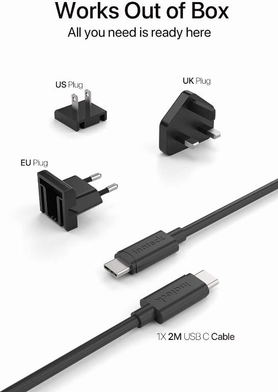1516) Inateck USB C USB Charger,30W USB C and 5V/3A USB Ports,6.6ft (2