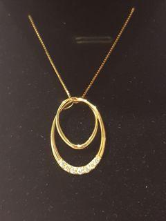 18k (750) diamond pendant with adjustable chain
