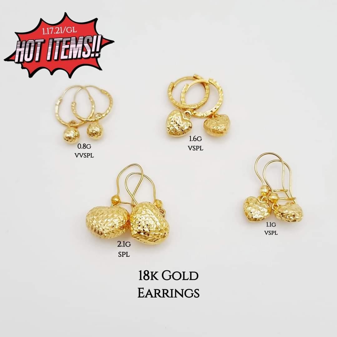 18K Saudi Gold Dangling Earrings Women s Fashion Jewelry Organizers Earrings on Carousell