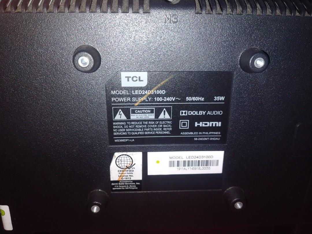 2nd hand TCL flat screen TV 24 inch, TV & Home Appliances, TV