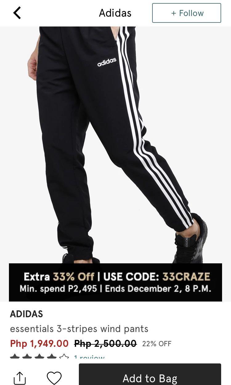 Essentials 3-Stripes Wind Pants