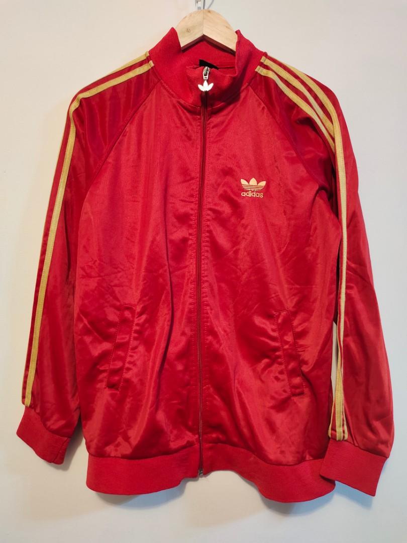Red and 2025 gold adidas jacket