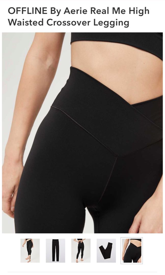 OFFLINE By Aerie Real Me High Waisted Crossover Legging Black