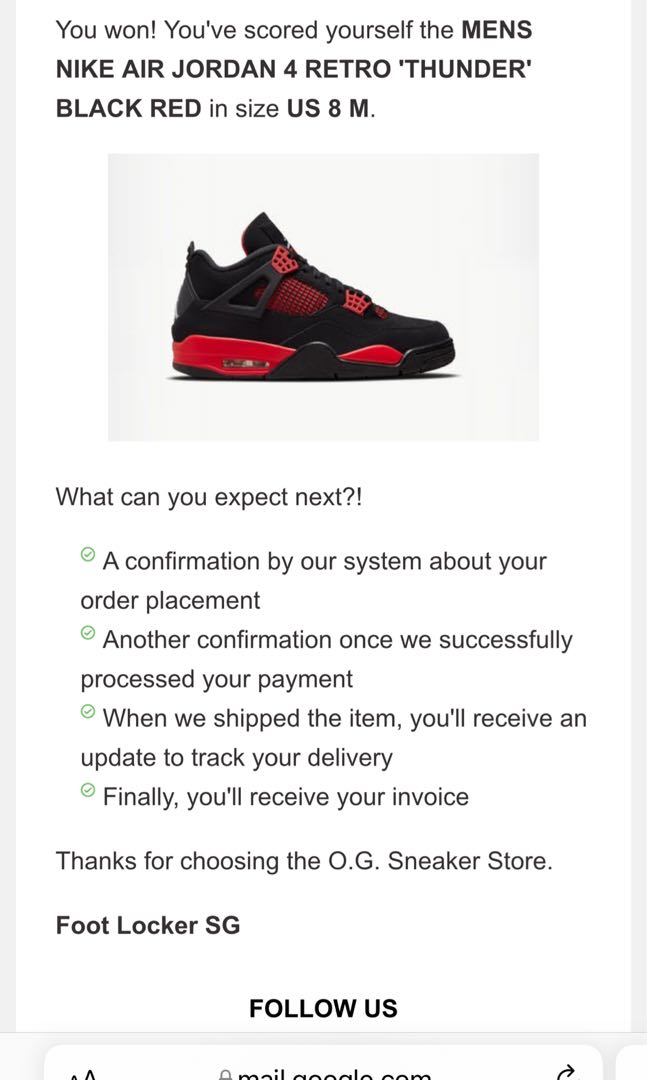 foot locker red thunder