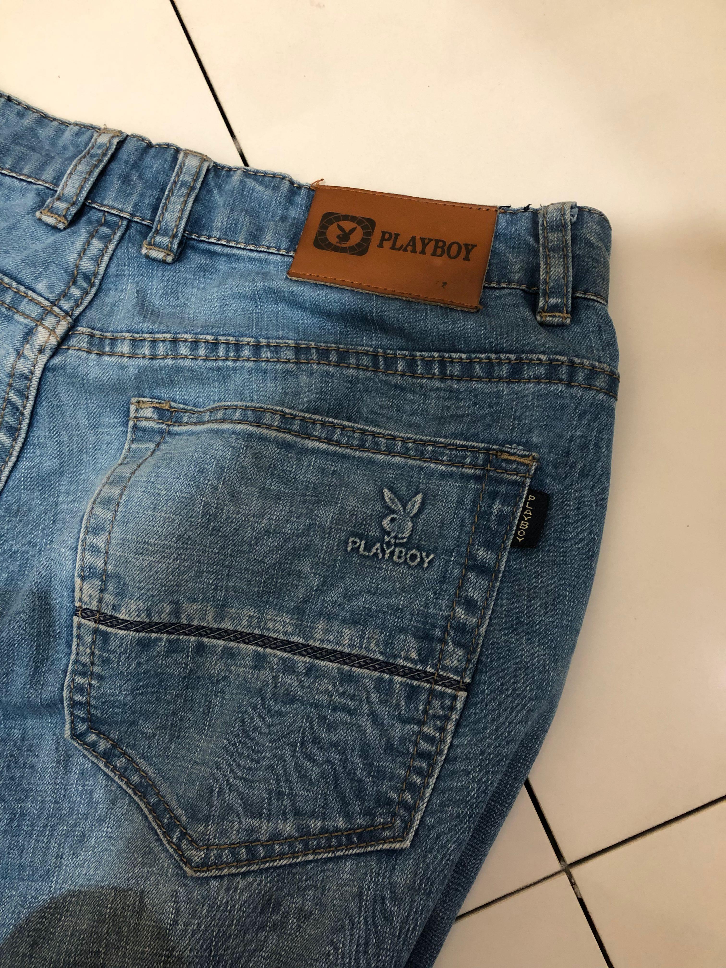 Auth Playboy Blue Baggy Jeans, Women's Fashion, Bottoms, Jeans on Carousell
