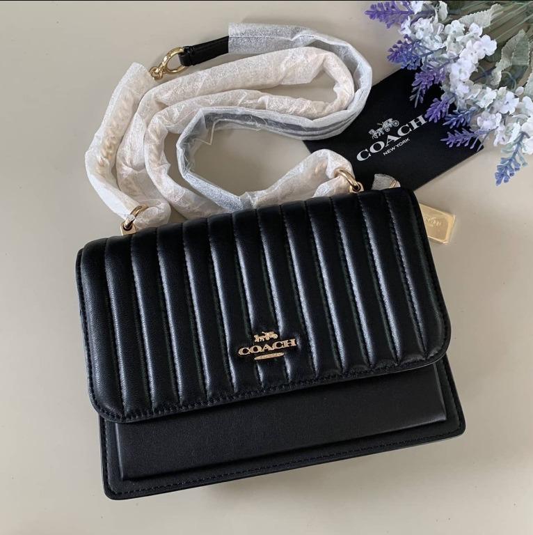 Authentic Coach Klare Crossbody With Linear Quilting 2561 Women's Crossbody Bag Black, Women's