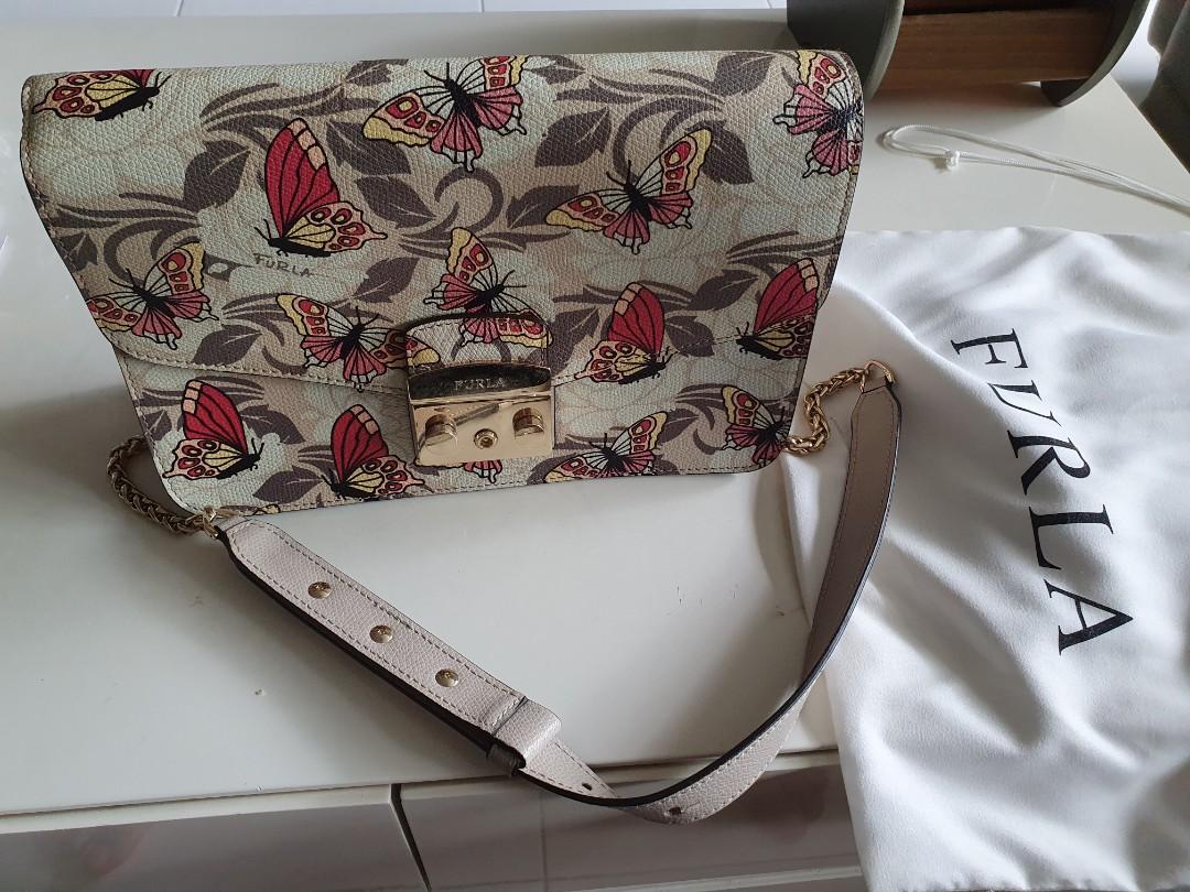 Authentic Furla bag with butterfly motif for sale