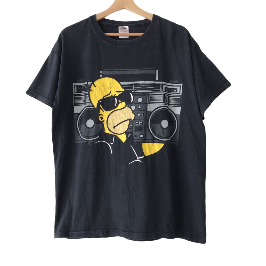 Authentic Y2K The Simpsons Homer Boombox Tee, Men's Fashion, Tops