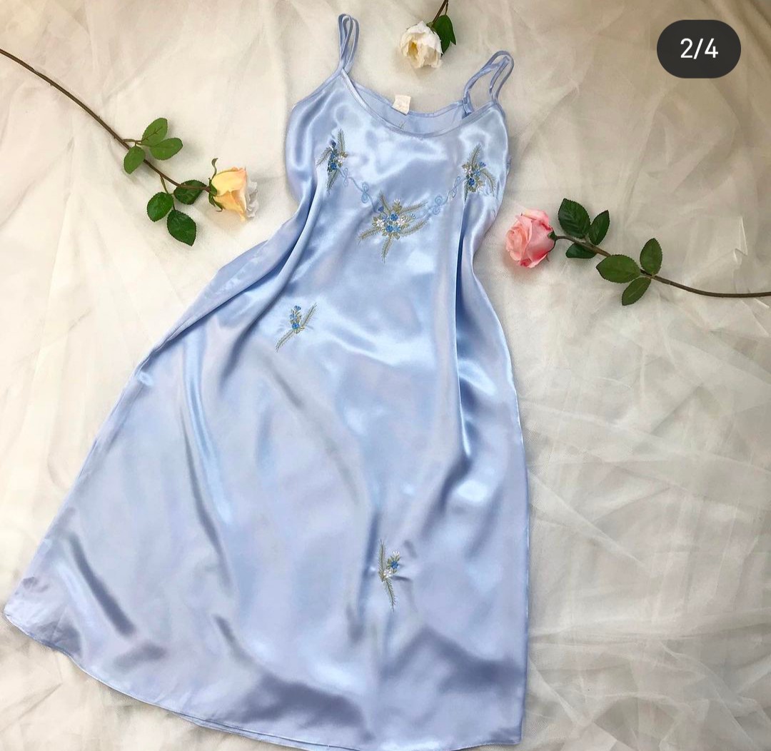baby blue slip dress