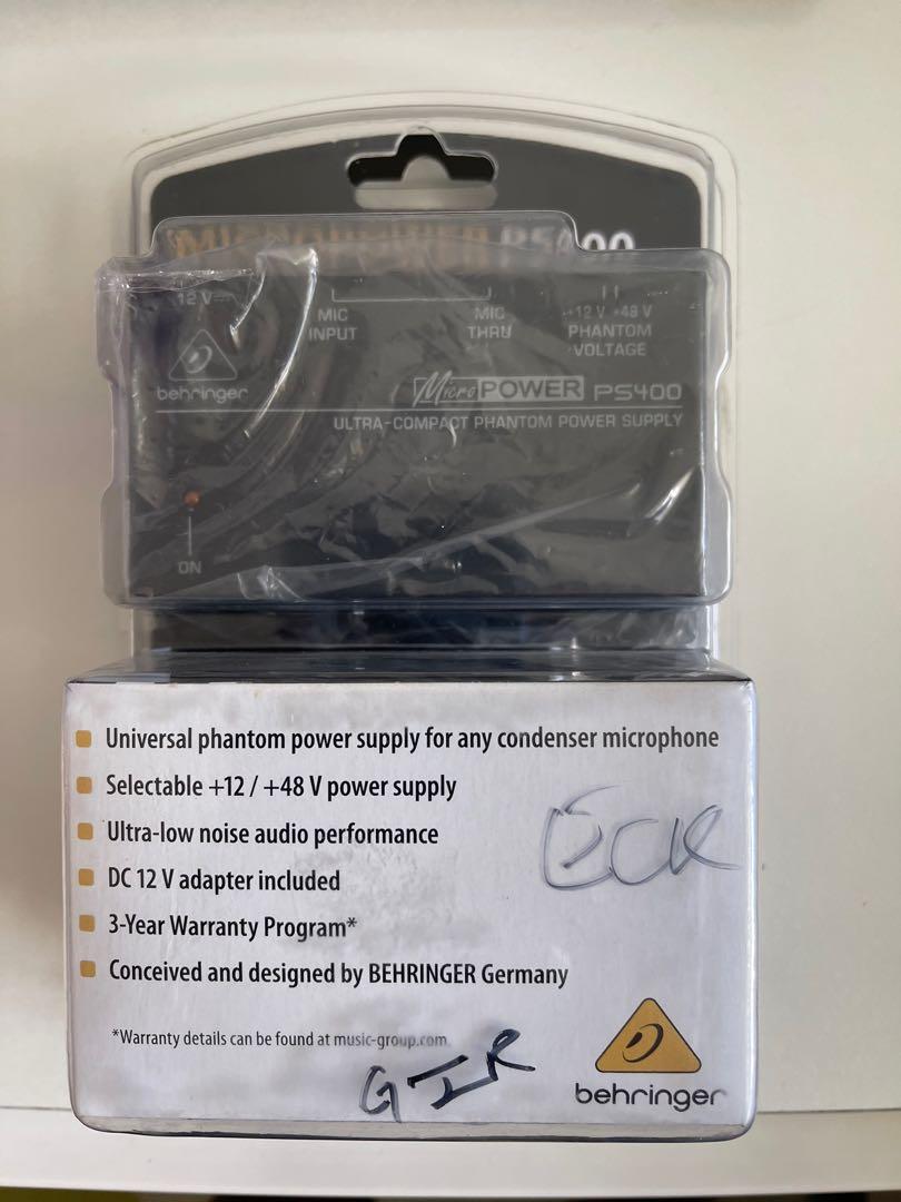 Behringer PS400 Phantom Power Supply, Audio, Microphones on Carousell
