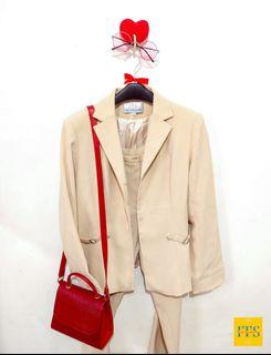 Beige terno suit for women