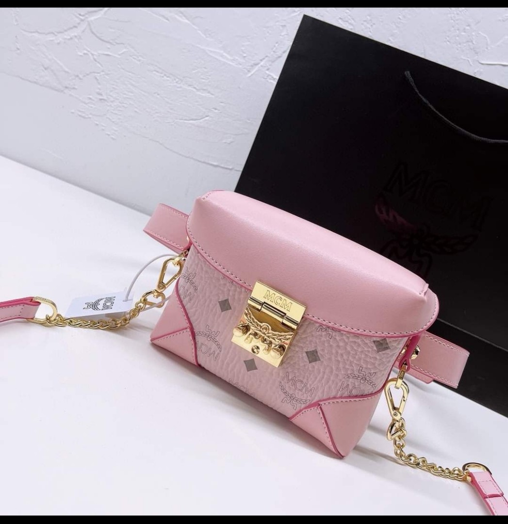 BN MCM Crossbody Bag in Pink, Sweet color juz in time for CNY, Women's
