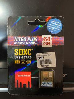 BNIB 64GB strontium nitro plus SDXC UHS- 1 card