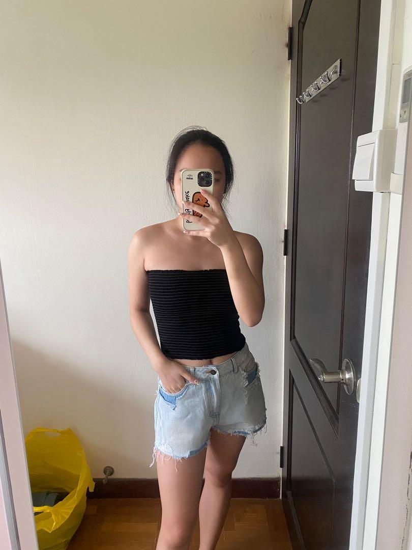 Brandy Melville Black Cleo Tube Top Womens Fashion Tops Sleeveless On Carousell