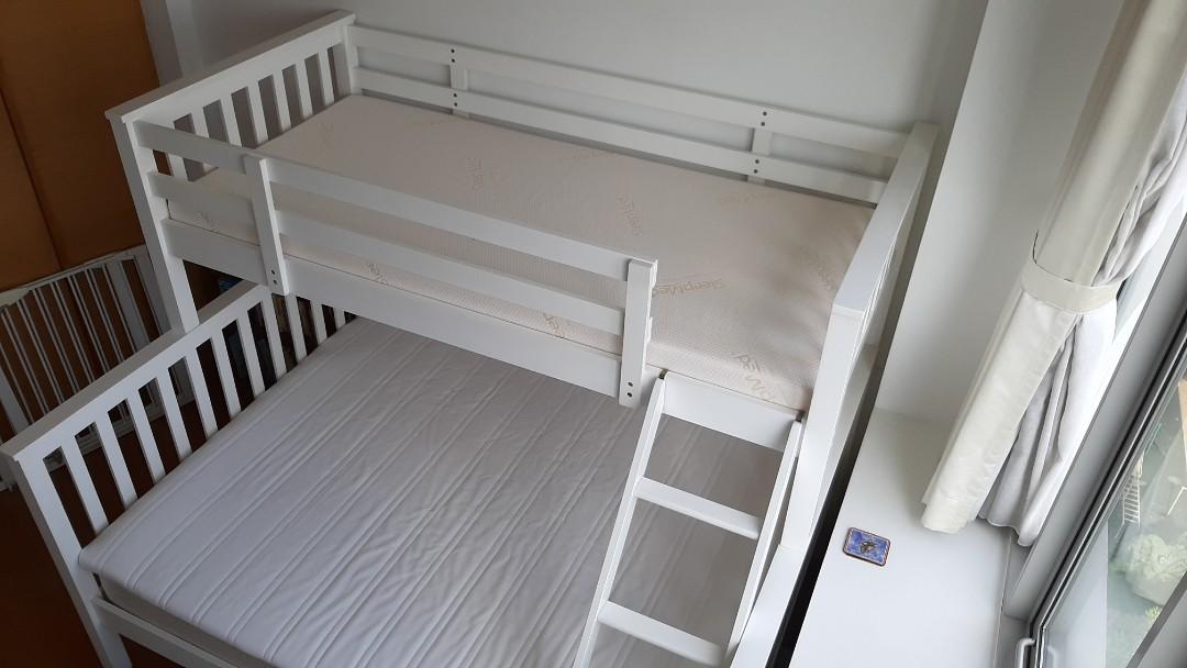 Bunk Bed w/ memory foam mattress, Furniture & Home Living, Furniture