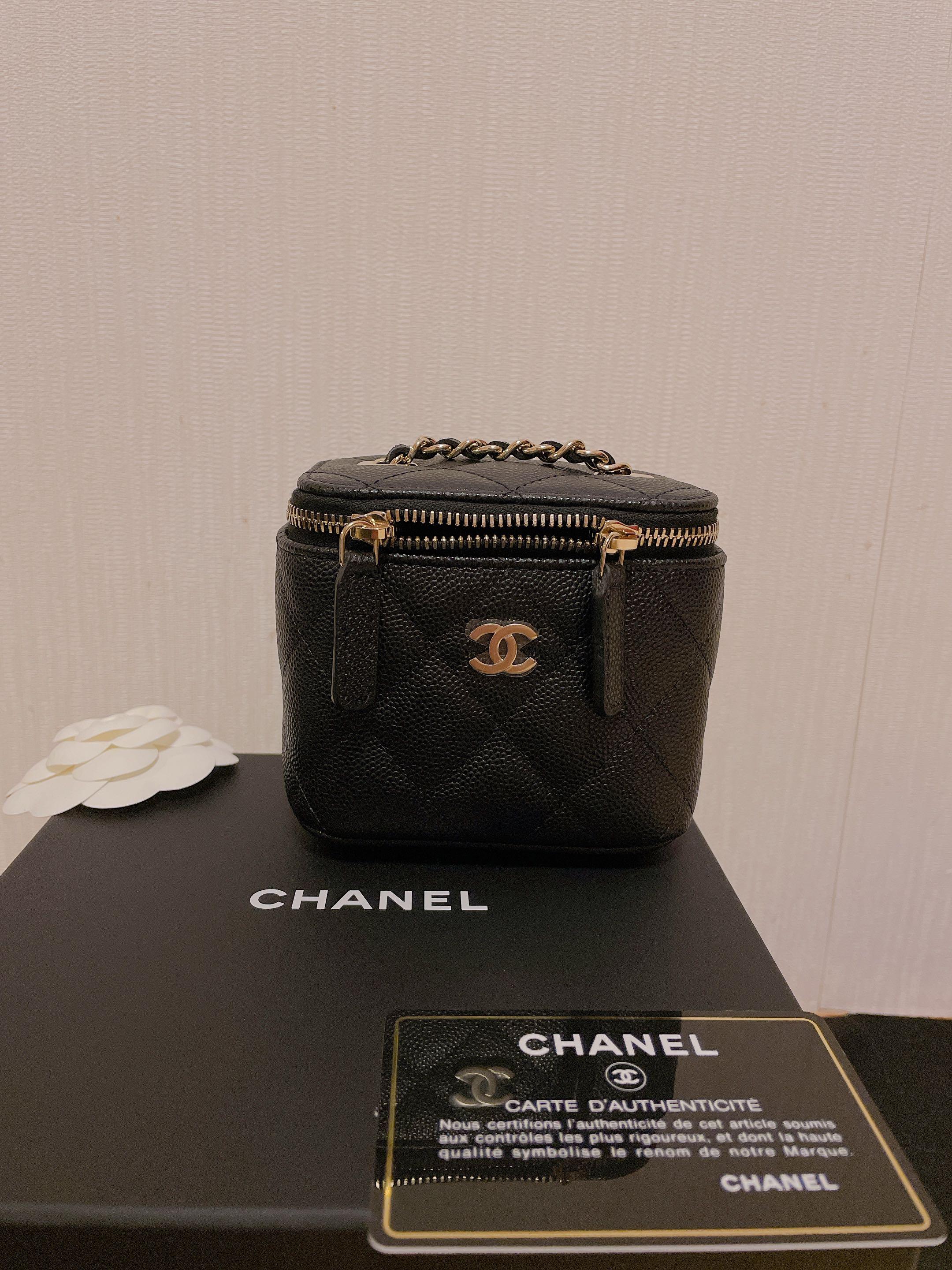 Chanel Black Caviar Mini Vanity Case Box Shoulder Bag 香奈兒小香小