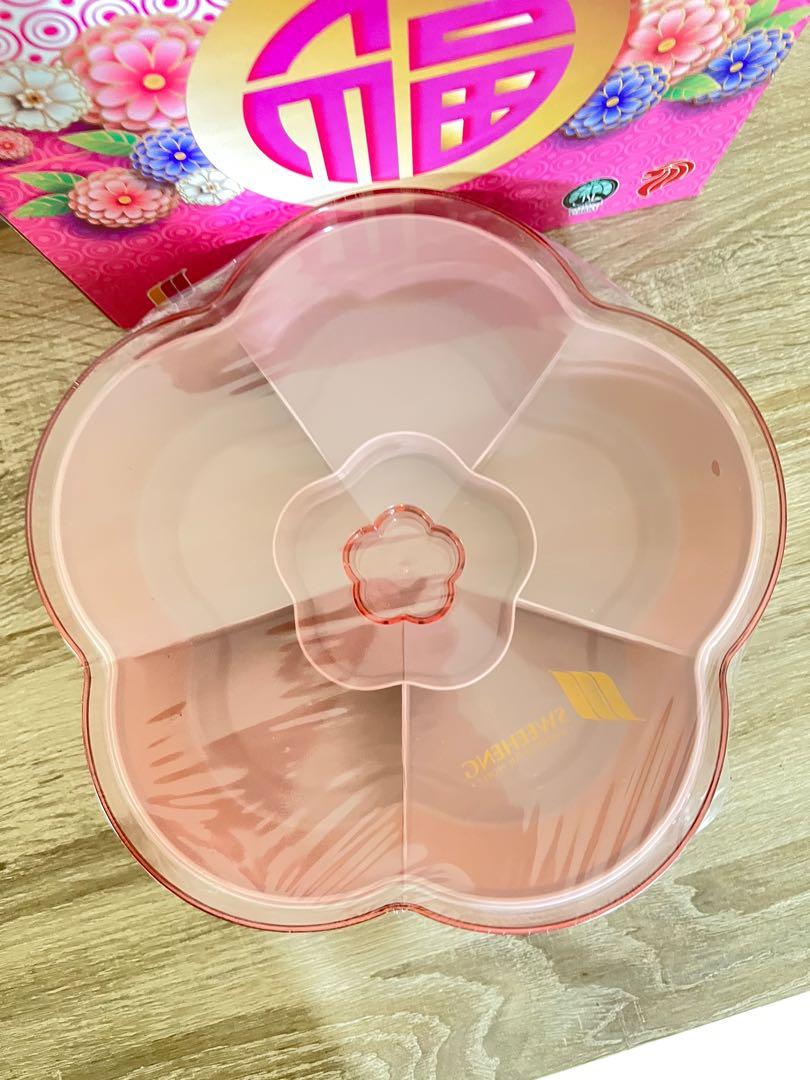 Chinese New Year Container Box Sakura Pink Flower Swee Heng, Furniture