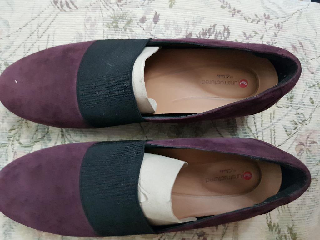 BNIB Clarks Unstructured Blush Lo Aubergine Suede