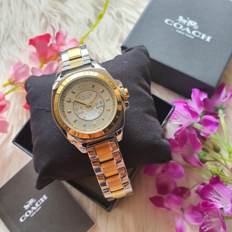 Coach two tone watch top