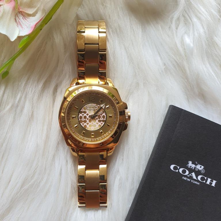 Coach gold sales boyfriend bracelet watch
