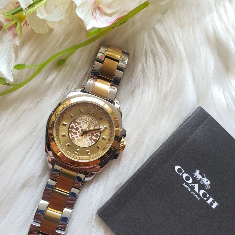 Coach boyfriend watch two tone hot sale