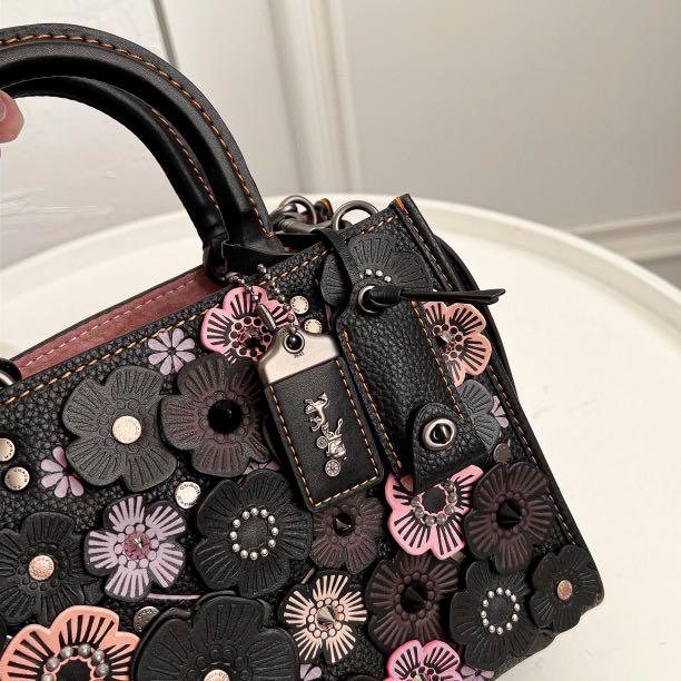 Coach tea rose applique rogue bag clearance
