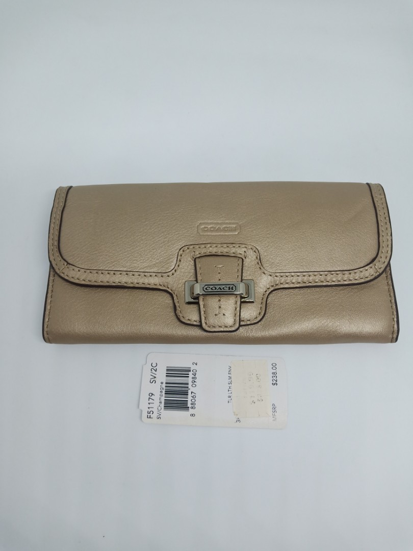 coach wallet gold