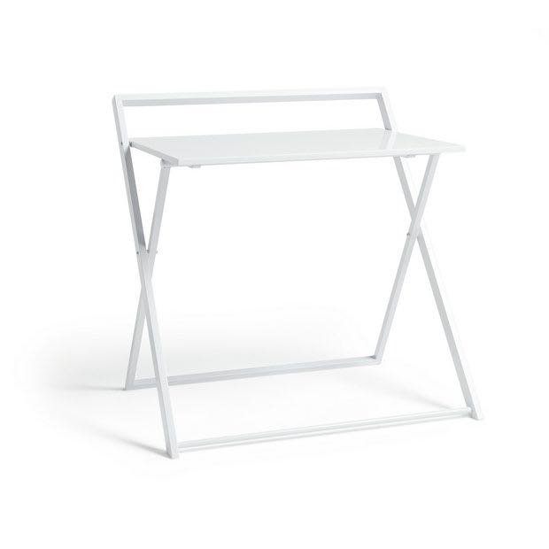 Compact folding office desk White, Furniture & Home Living, Furniture
