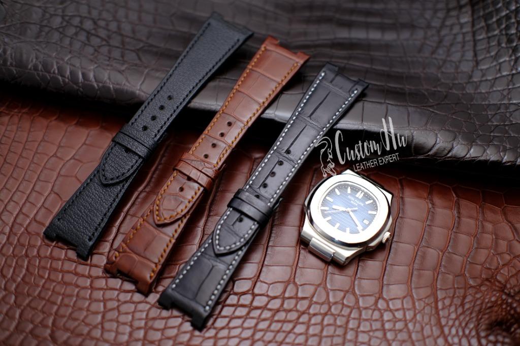 compatible Patek Philippe Nautilus 5712 5711 5990 5726 5980 5724 Watch Strap 25mm Alligator strap