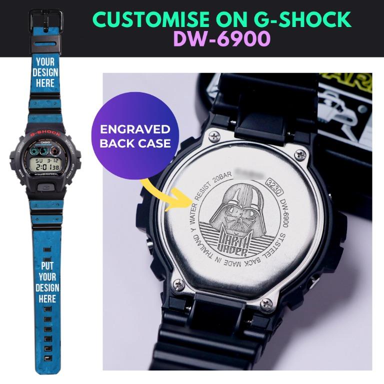 Custom Design Create Your Own Watch DW 6900 DW6900 Custom G Shock Watch Men Custom Name Custom Logo Personalised Gift Custom Jam G Shock Lelaki Bulat