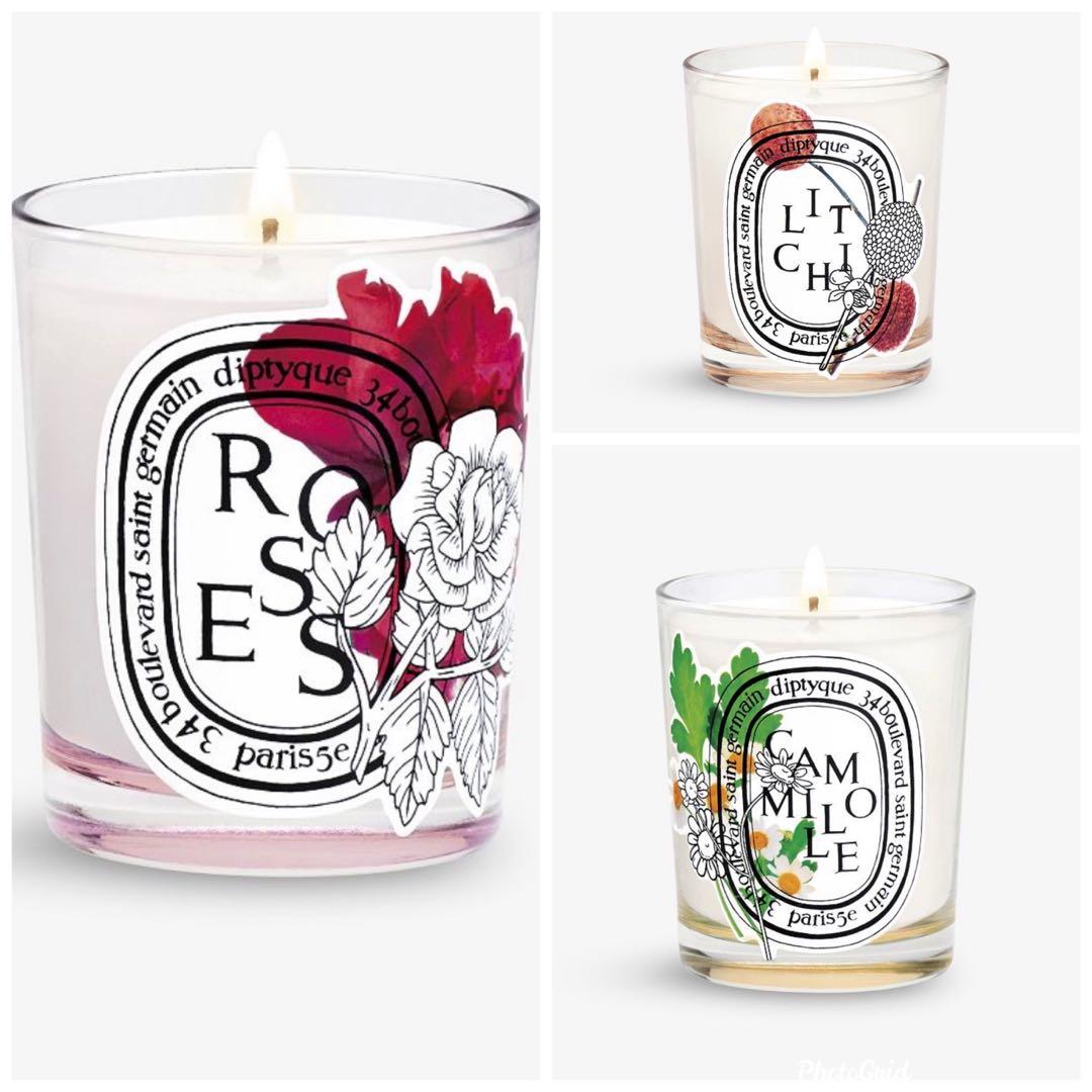 DIPTYQUE Roses / Chamomile / Litchi Limited Edition Scented Candle 190g