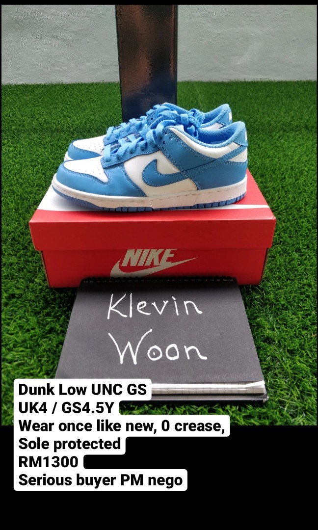Dunk Low UNC GS, Women's Fashion, Shoes on Carousell