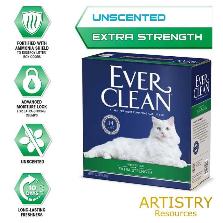 Everclean clumping sand cat litter EverFresh Litter Activated Charcoal Unscented Extreme Clump Extra Strength Unscented