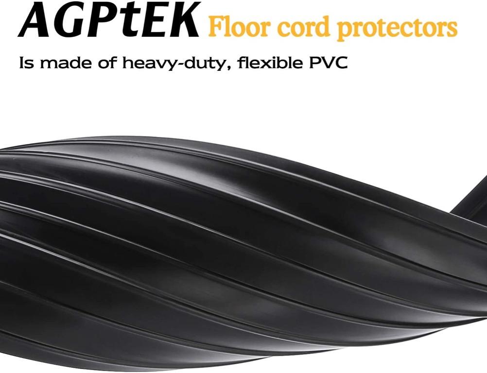 AGPtek Floor Cable Cover, 6.5 Ft Floor Cord Protector 3 Channels Contains  Cords, Cables and Wires, Perfect for Office, Home, Workshop