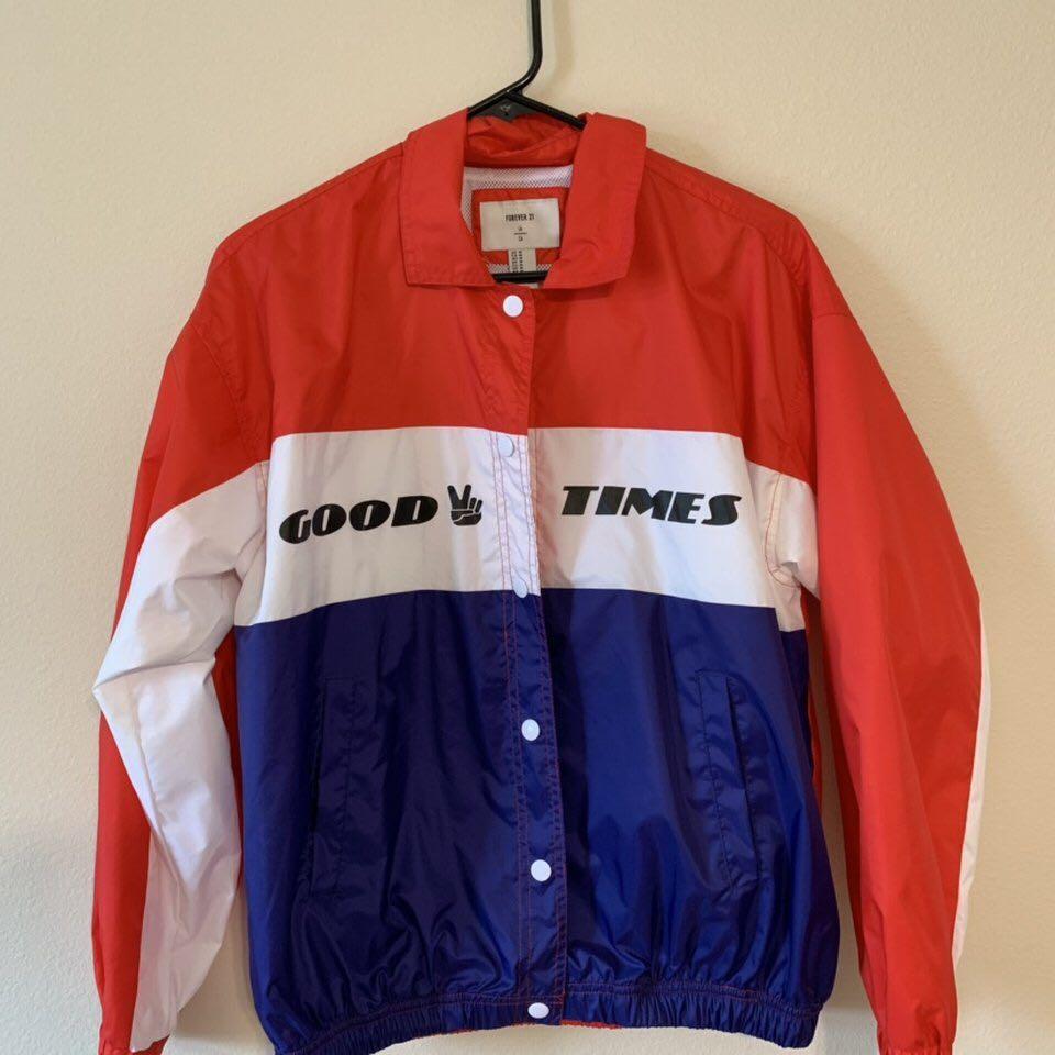 Red white and clearance blue windbreaker forever 21