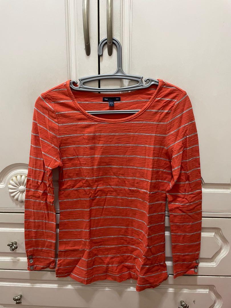 Gap Orange Striped Long Sleeves Shirt (Category: Longsleeves) located in Manila. Submitted by classicfinds (Listing ID 1138335075, Image 1). Description: .