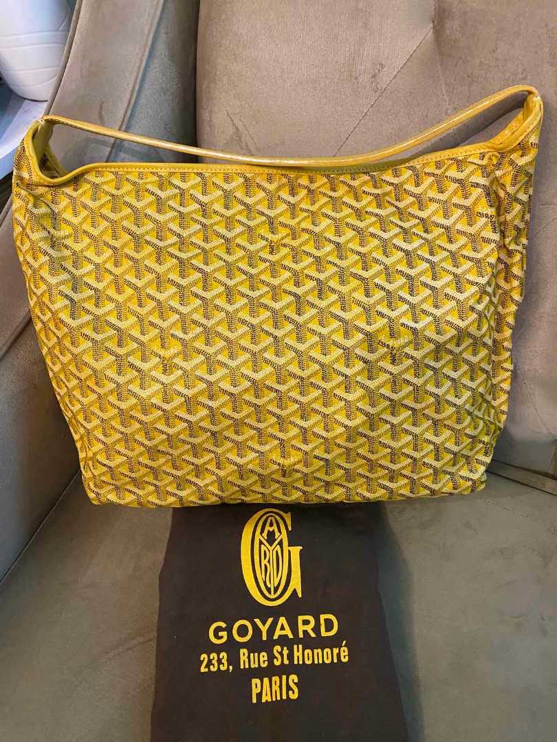 Goyard Yellow Chevron Print Coated Canvas Fidji Hobo Bag - Yoogi's Closet