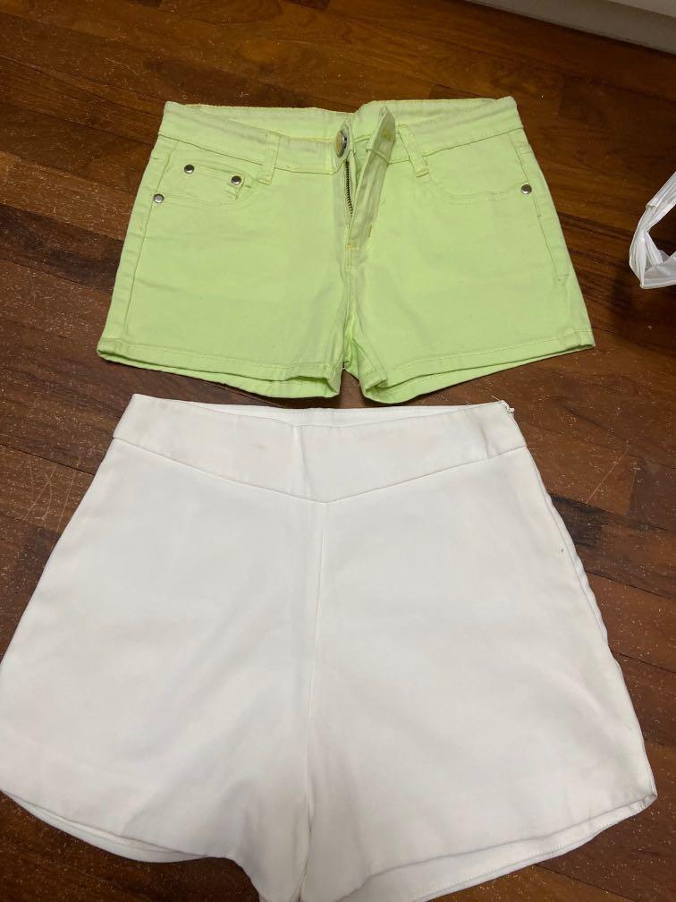 Green shorts and white shorts