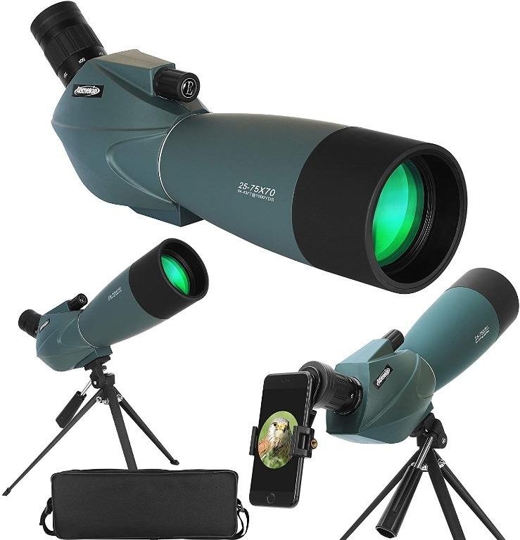 H1764 AOMEKIE Spotting Scope 2575X70 Waterproof with Tripod Cell Phone