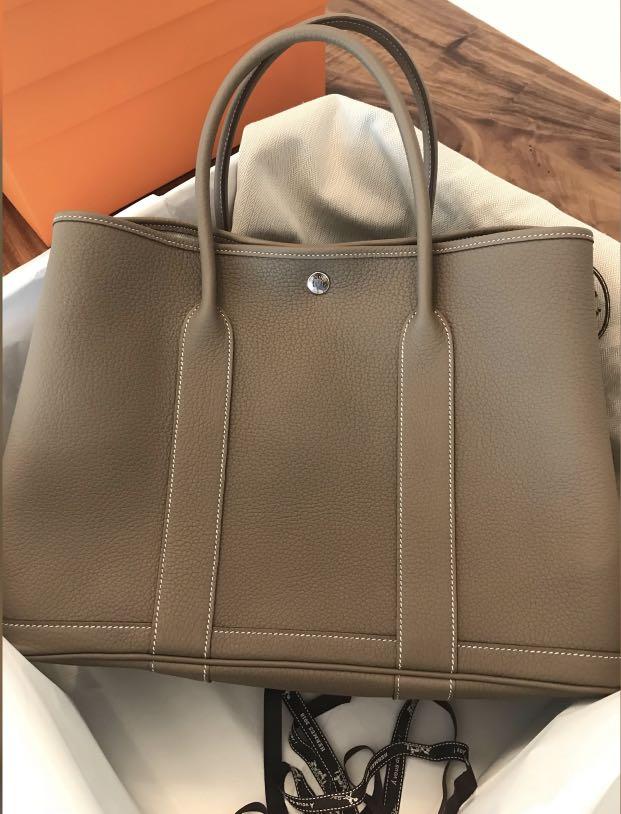 PRICE TO SELL 🤎 Hermes Garden Party 30 Etoupe, Women's Fashion, Bags &  Wallets, Tote Bags on Carousell