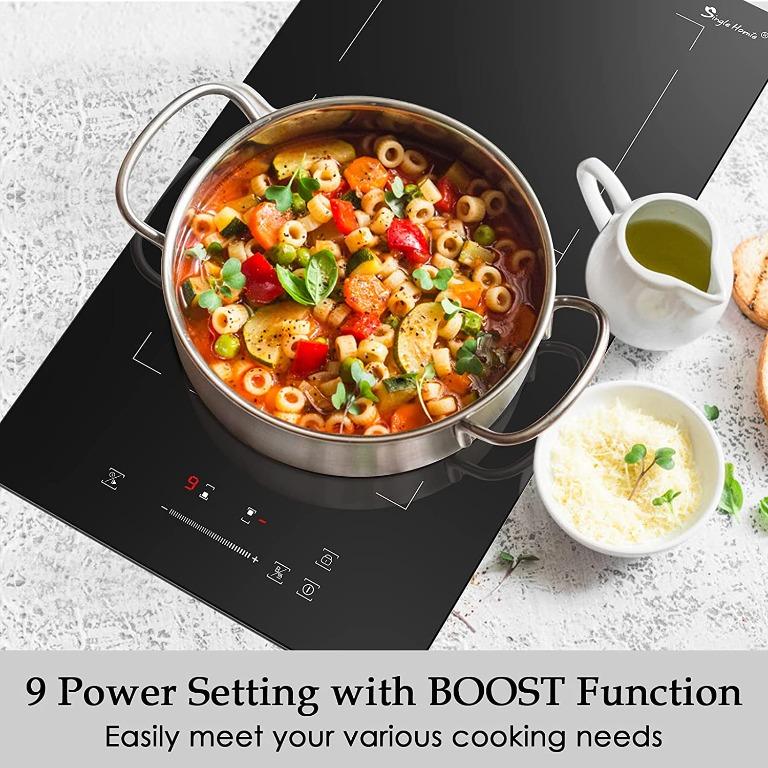 Induction Hob, Plug in Electric Cooktop 2800W 13Amp, Flex Zone for BBQ Function, Builtin 2